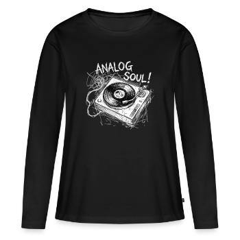 Analog Soul Plattenspieler - Frauen Premium Bio Langarmshirt - Schwarz - Vorne - Julia (174cm)
