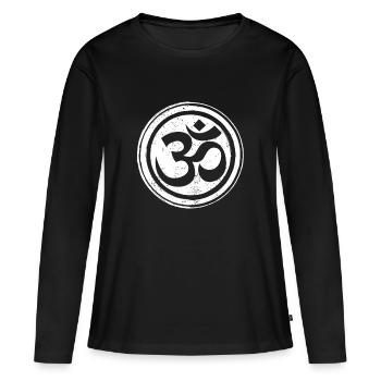 Méditation zen Bouddhisme Bouddhiste Bouddhiste Chakra - T-shirt manches longues Premium bio Femme - noir - Devant - Julia (174cm)