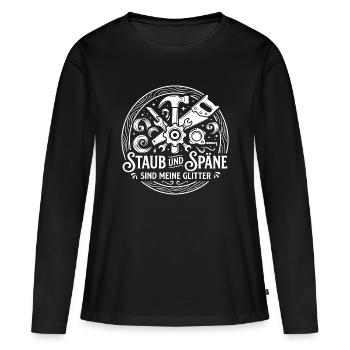 Staub und Späne Glitter - Frauen Premium Bio Langarmshirt - Schwarz - Vorne - Julia (174cm)