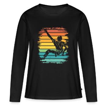 Bloc de bloc de Boulderer - T-shirt manches longues Premium bio Femme - noir - Devant - Julia (174cm)