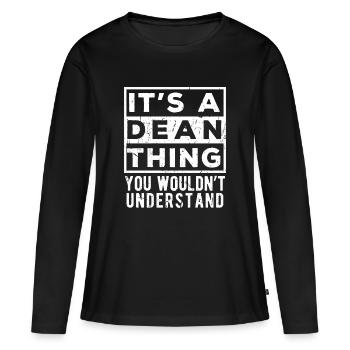 Das ist eine Dean-Sache, die du nicht verstehen würdest - Frauen Premium Bio Langarmshirt - Schwarz - Vorne - Julia (174cm)