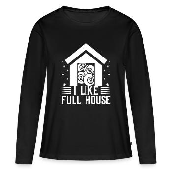 Joueur de bingo J’aime le bingo Full House - T-shirt manches longues Premium bio Femme - noir - Devant - Julia (174cm)