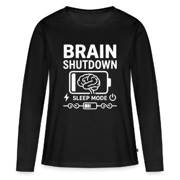 Mode veille Mode veille Humour Batterie vide - T-shirt manches longues Premium bio Femme - noir - Devant - Julia (174cm)