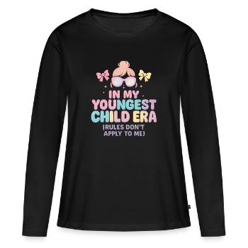 Dans l’humour de l’ère de My Younger Child et de la famille des filles - T-shirt manches longues Premium bio Femme - noir - Devant - Julia (174cm)