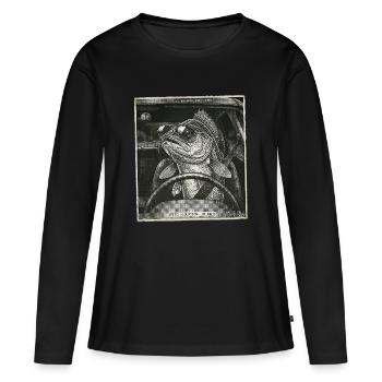 Zander Flashed - Women's Premium Organic Long Sleeve Shirt - black - Front - Julia (174cm)
