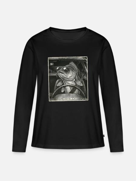 Zander Geblitzt - Frauen Premium Bio Langarmshirt - Schwarz