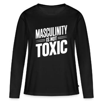 La masculinité n’est pas toxique - T-shirt manches longues Premium bio Femme - noir - Devant - Julia (174cm)