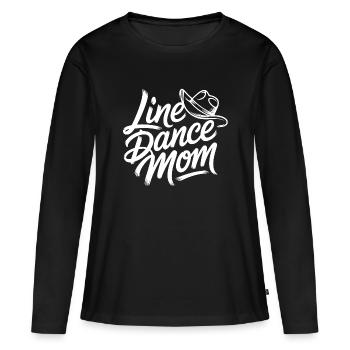 Lettrage de la Mom Dance en Ligne - T-shirt manches longues Premium bio Femme - noir - Devant - Julia (174cm)