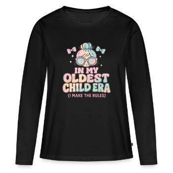 Daughter Family Humor In My Oldest Child Era - Women's Premium Organic Long Sleeve Shirt - black - Front - Julia (174cm)