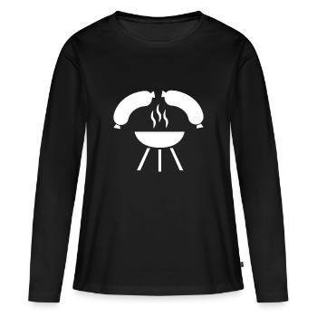 Griller - T-shirt manches longues Premium bio Femme - noir - Devant - Julia (174cm)
