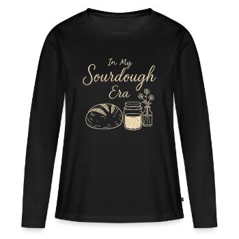 Pâtisserie pâtissière au levain à mon époque - T-shirt manches longues Premium bio Femme - noir - Devant - Julia (174cm)