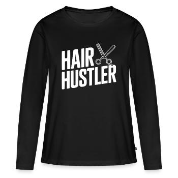 Hair Hustler - Women's Premium Organic Long Sleeve Shirt - black - Front - Julia (174cm)