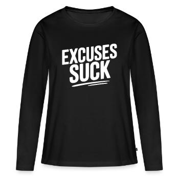 Les excuses sont nulles - T-shirt manches longues Premium bio Femme - noir - Devant - Julia (174cm)