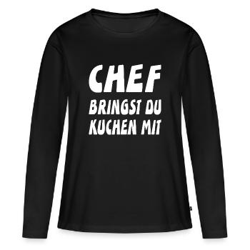 Chef - Frauen Premium Bio Langarmshirt - Schwarz - Vorne - Julia (174cm)
