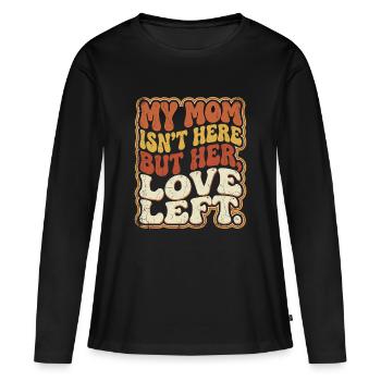 Maman a disparu, l’amour reste - T-shirt manches longues Premium bio Femme - noir - Devant - Julia (174cm)