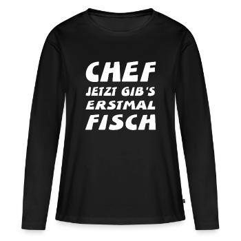 Chef - Frauen Premium Bio Langarmshirt - Schwarz - Vorne - Julia (174cm)