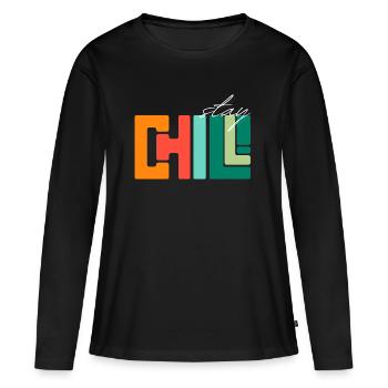Restez au frais - T-shirt manches longues Premium bio Femme - noir - Devant - Julia (174cm)