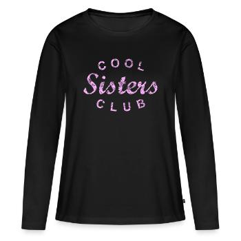 Cool Sisters Club Schwester Geschenk - Frauen Premium Bio Langarmshirt - Schwarz - Vorne - Julia (174cm)
