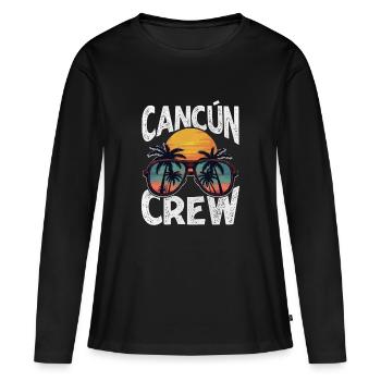 Équipe de Cancun - T-shirt manches longues Premium bio Femme - noir - Devant - Julia (174cm)