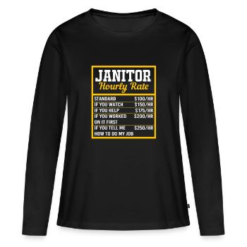 Salaire horaire de l’intérimaire - T-shirt manches longues Premium bio Femme - noir - Devant - Julia (174cm)