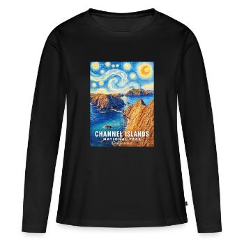 Coastal scene Channel Islands California - Women's Premium Organic Long Sleeve Shirt - black - Front - Julia (174cm)