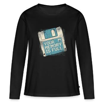 Votre mémoire - T-shirt manches longues Premium bio Femme - noir - Devant - Julia (174cm)