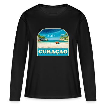 Curaçao - T-shirt manches longues Premium bio Femme - noir - Devant - Julia (174cm)