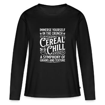Céréales refroidissent toute la nuit, avoine croquant aux céréales de muesli, croquant - T-shirt manches longues Premium bio Femme - noir - Devant - Julia (174cm)