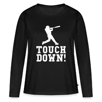 Touchdown Silhouette Tee - Frauen Premium Bio Langarmshirt - Schwarz - Vorne - Julia (174cm)