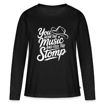 Line Dance Western Music Style - Frauen Premium Bio Langarmshirt - Schwarz - Vorne - Julia (174cm)