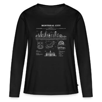 Montreal Skyline Blueprint - Women's Premium Organic Long Sleeve Shirt - black - Front - Julia (174cm)