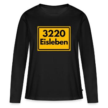 ALTE POSTLEITZAHL PLZ RETRO 3220 EISLEBEN HEIMAT - Frauen Premium Bio Langarmshirt - Schwarz - Vorne - Julia (174cm)