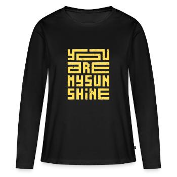 Tu es mon rayon de soleil - T-shirt manches longues Premium bio Femme - noir - Devant - Julia (174cm)