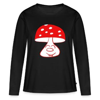 Mushroom funny funny funny - Women's Premium Organic Long Sleeve Shirt - black - Front - Julia (174cm)