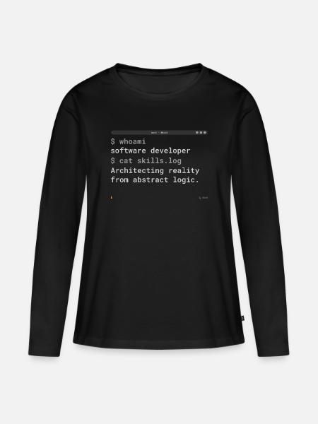 Software Developer Coding Terminal Shirt - Frauen Premium Bio Langarmshirt - Schwarz