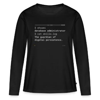 Conception de terminaux pour administrateur de base de données - T-shirt manches longues Premium bio Femme - noir - Devant - Julia (174cm)