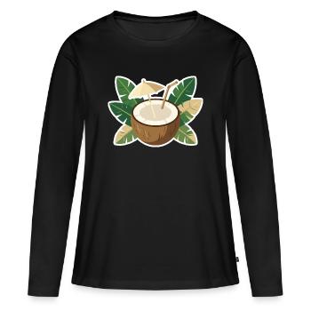 Refroidisseur de l’île Coconut - T-shirt manches longues Premium bio Femme - noir - Devant - Julia (174cm)