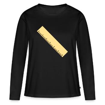 Diagonal Ruler Line Art - Women's Premium Organic Long Sleeve Shirt - black - Front - Julia (174cm)