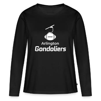 Blason des Gondoliers d’Arlington - T-shirt manches longues Premium bio Femme - noir - Devant - Julia (174cm)