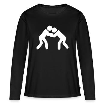 Ringen - Frauen Premium Bio Langarmshirt - Schwarz - Vorne - Julia (174cm)