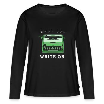 Blindenschrift Braille Blind - Frauen Premium Bio Langarmshirt - Schwarz - Vorne - Julia (174cm)
