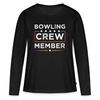 Équipe de bowling - T-shirt manches longues Premium bio Femme - noir - Devant - Julia (174cm)