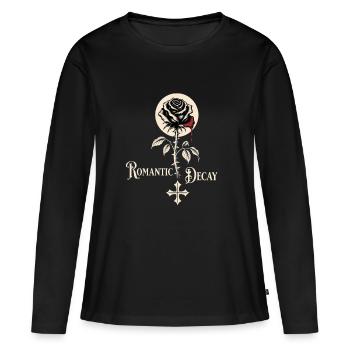 Romantic Decay Gothic Rose Design - Women's Premium Organic Long Sleeve Shirt - black - Front - Julia (174cm)