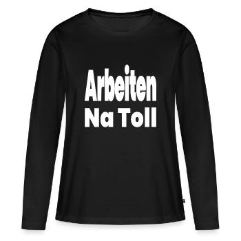 Arbeiten - Frauen Premium Bio Langarmshirt - Schwarz - Vorne - Julia (174cm)