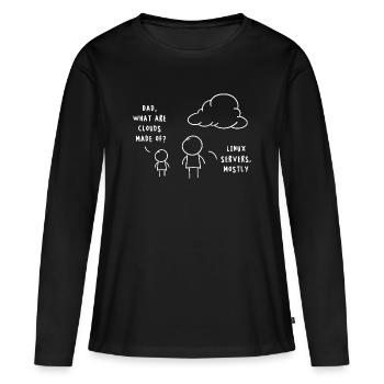 Linux Server Cloud Computing : Drôle de remarque - T-shirt manches longues Premium bio Femme - noir - Devant - Julia (174cm)