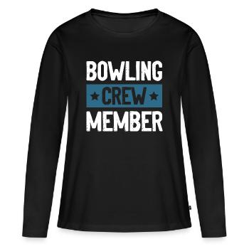 Équipe de bowling - T-shirt manches longues Premium bio Femme - noir - Devant - Julia (174cm)