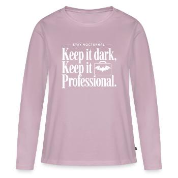 Déclaration professionnelle nocturne - T-shirt manches longues Premium bio Femme - rose poudré - Devant - Julia (174cm)