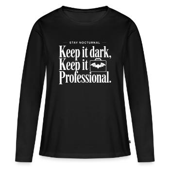 Déclaration professionnelle nocturne - T-shirt manches longues Premium bio Femme - noir - Devant - Julia (174cm)