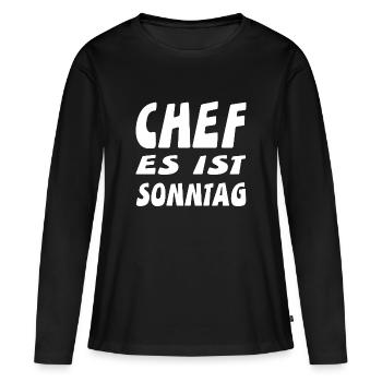 Chef - Frauen Premium Bio Langarmshirt - Schwarz - Vorne - Julia (174cm)