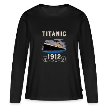 Titanic Vintage Design Titanic Expert Titanic Boys - T-shirt manches longues Premium bio Femme - noir - Devant - Julia (174cm)